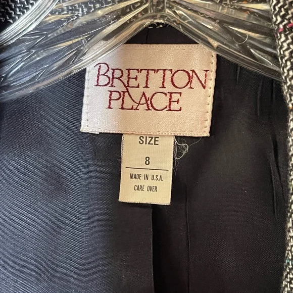 Vintage 80’s Bretton Place Gray Tweed Blazer and Skirt Sz 8 - Picture 5 of 7